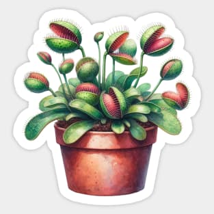 Venus Flytrap Watercolor Botanical Sticker